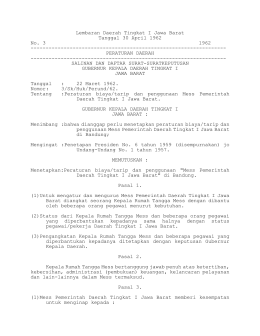 Lembaran Daerah Tingkat I Jawa Barat Tanggal 30 April