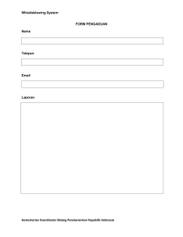Whistleblowing System Kementerian Koordinator Bidang