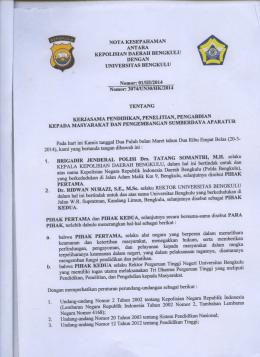 Page 1 NOTA KESEPAHAMAN ANTARA KEPOLISIAN DAERAH