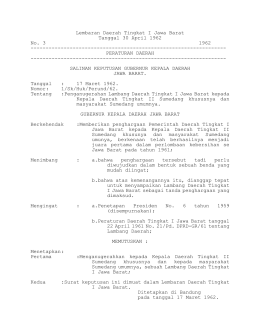 Lembaran Daerah Tingkat I Jawa Barat Tanggal 30 April