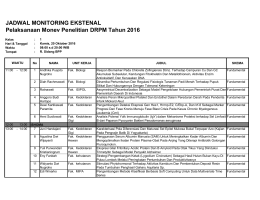 JADWAL MONITORING EKSTENAL Pelaksanaan