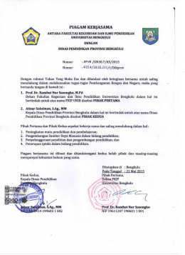 Page 1 PIAGAM KERJASAMA ANTARA FAKULTAS KEGURUAN