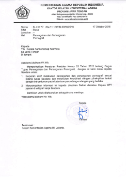 Pencegahan dan Penanganan Pornografi