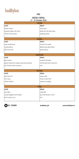WEEKLY MENU HB3