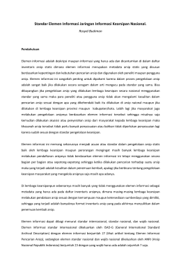 Standar Elemen Informasi Jaringan Informasi
