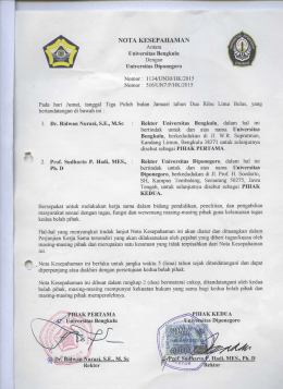 Page 1 NOTA KESEPAHAMAN Antara Universitas Bengkulu