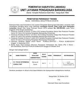 Penetapan Peringkat Teknis