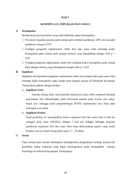 BAB V KESIMPULAN, IMPLIKASI DAN SARAN A. Kesimpulan