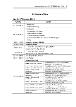 Susunan Acara SEMNAS MIPA 2016
