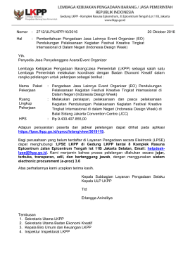 Yth. Penyedia Jasa Penyelenggara Acara/Event