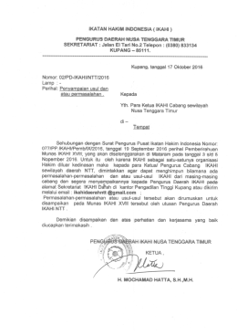 Surat Nomor : 02/PD-IKAHI/NTT/2016