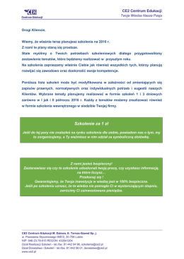 szkolenia na 2016 r -ochrona