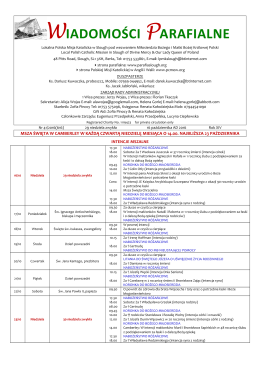 Wiadomości Parafialne - Lokalna Polska Misja Katolicka w Slough