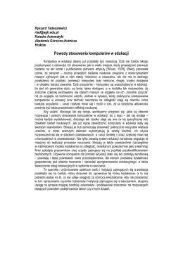 Powody stosowania komputer&oacute;w w edukacji