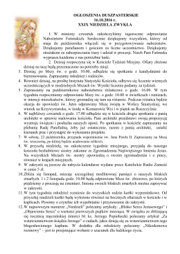 XXIX Niedziela Zwykła