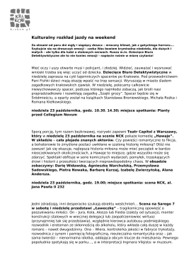 Kulturalny rozkład jazdy na weekend