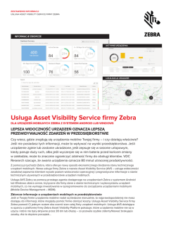 Usługa Asset Visibility Service firmy Zebra