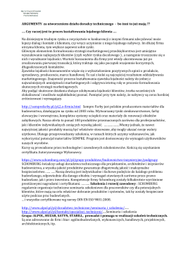 ARGUMENTY za utworzeniem działu doradcy technicznego