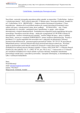 Cieśla/Stolarz - konstrukcyjny-Norwegia