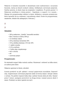 Makaron w sosie szafranowym z łososiem