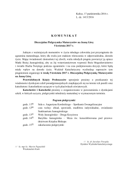 Pielgrzymka maturzystów na Jasną Górę w roku szkolnym 2016/2017