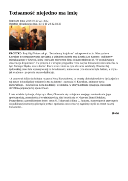 Tożsamość niejedno ma imię