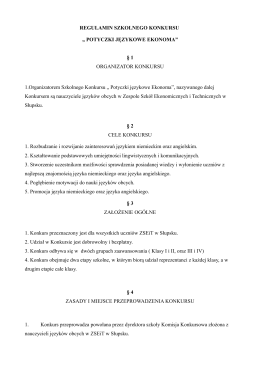 REGULAMIN SZKOLNEGO KONKURSU