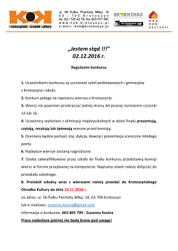 „Jestem stąd !!!” 02.12.2016 r.