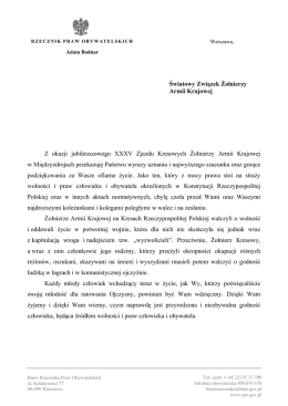 Z okazji jubileuszowego XXXV Zjazdu Kresowych Żołnierzy Armii