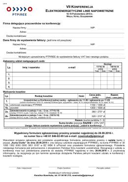 formularz - linie napowietrzne