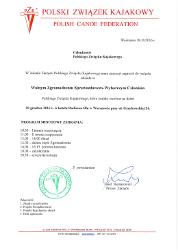 Zaproszenie - Polski Związek Kajakowy