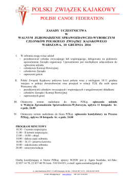 Zasady uczestnictwa - Polski Związek Kajakowy