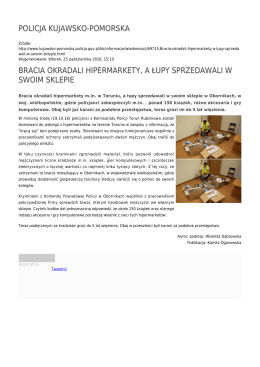 policja kujawsko-pomorska bracia okradali hipermarkety, a łupy