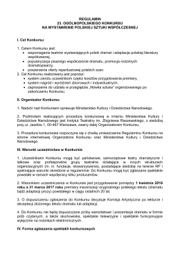 Regulamin Konkursu - Ministerstwo Kultury i Dziedzictwa Narodowego