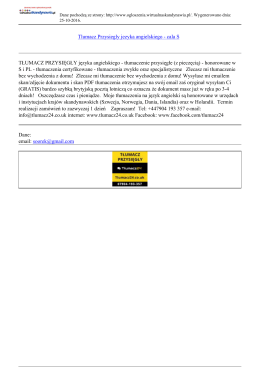 Tlumacz Przysiegly jezyka angielskiego