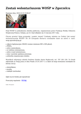 Zostań wolontariuszem WOŚP w Zgorzelcu