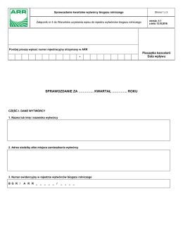 sprawozdanie za ………….. kwartał ………….. roku
