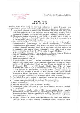 Ogłoszenie o przetargu