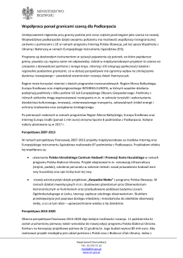 Współpraca ponad granicami szansą dla Podkarpacia