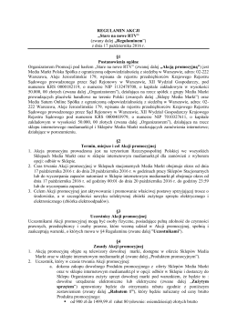 Regulamin promocji Stary na Nowy