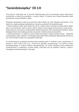 "Sześćdziesiątka" III LO