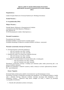 Pobierz Regulamin Wystawy
