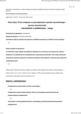 wycena nieruchomości OGŁOSZENIE O ZAMÓWIENIU