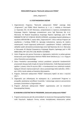 REGULAMIN Programu &rdquo;Rachunek wdzięczności PGNiG&rdquo; (dalej