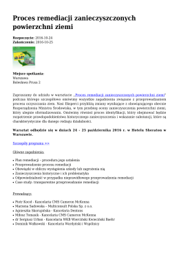 Proces remediacji zanieczyszczonych