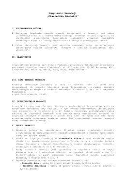 Regulamin Promocji &bdquo;Ciasteczka Biscotti&rdquo;