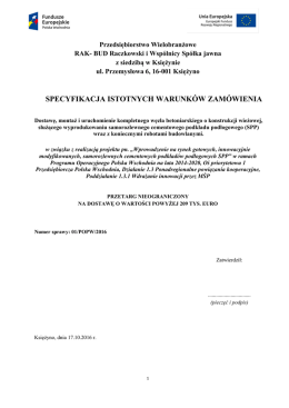 Specyfikacja - Rak Bud Białystok