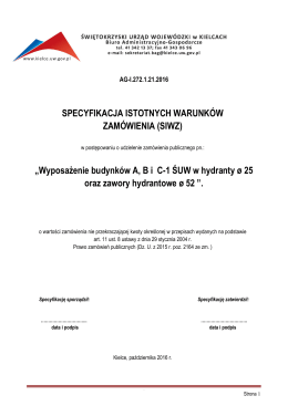 specyfikacja istotnych warunk&oacute;w zam&oacute;wienia