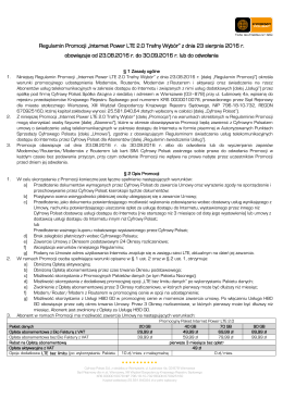Regulamin Promocji Internet Power LTE 2.0
