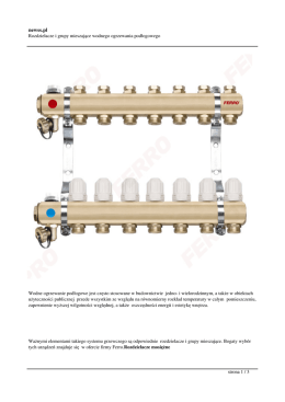 Rozdzielacze i grupy mieszające wodnego ogrzewania